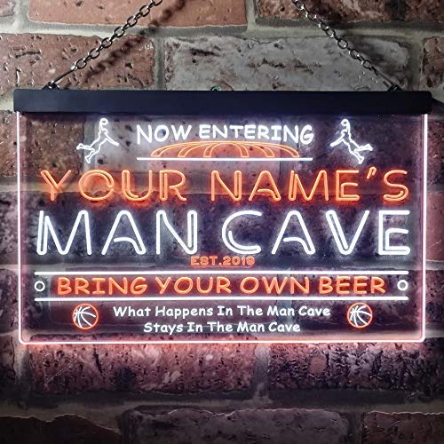 Personalized Sports Basketball Dual LED Neon Light Sign